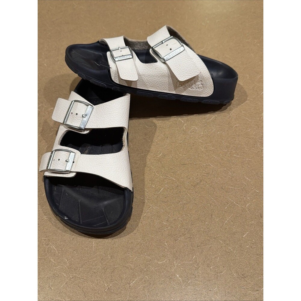 Birki's White Leather Strap Birkenstock Sandals, Size 37 Worn Twice EUC  Plastic
